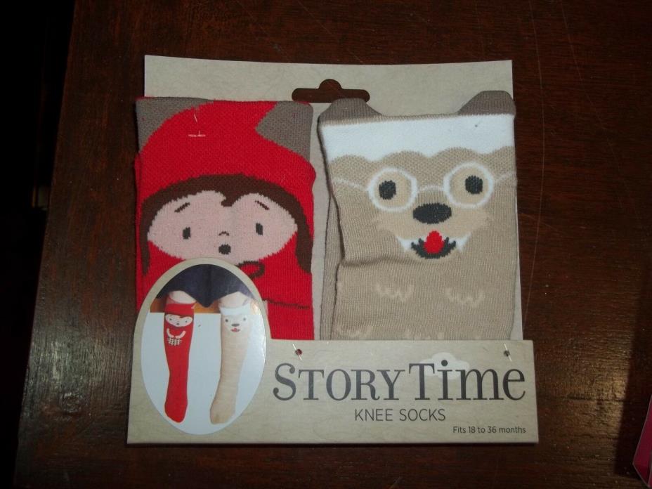 Story Time - Christmas Toddler Knee Socks - Little Red Riding Hood & Wolf