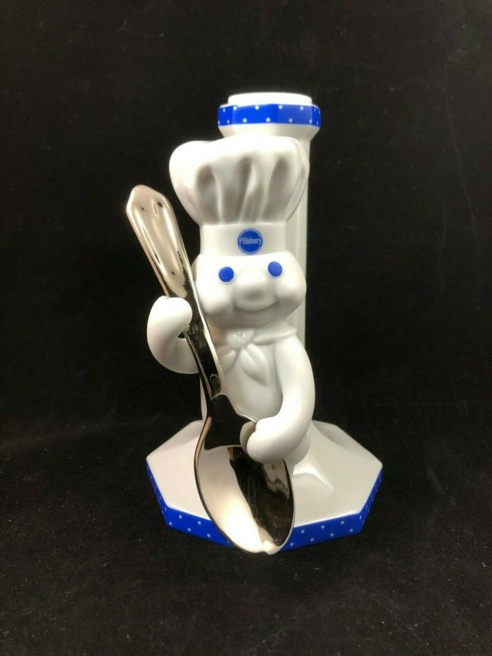 The Pillsbury Dough Boy Candlestick Holder Danbury Mint 2000 Blue White