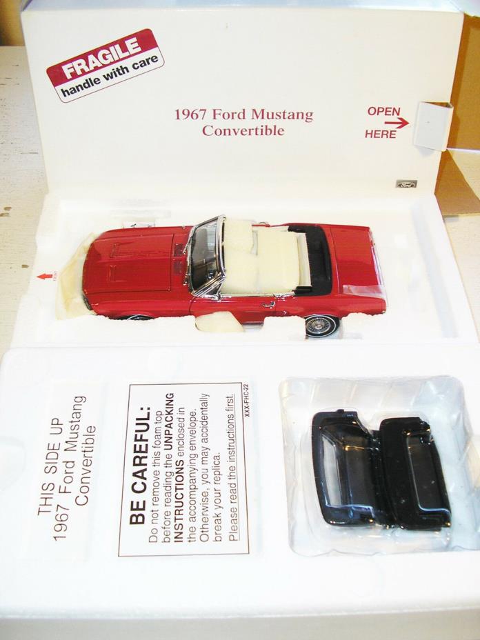 Danbury Mint 1:24 scale Die-Cast Red 1967 Ford Mustang Convertible – MIB