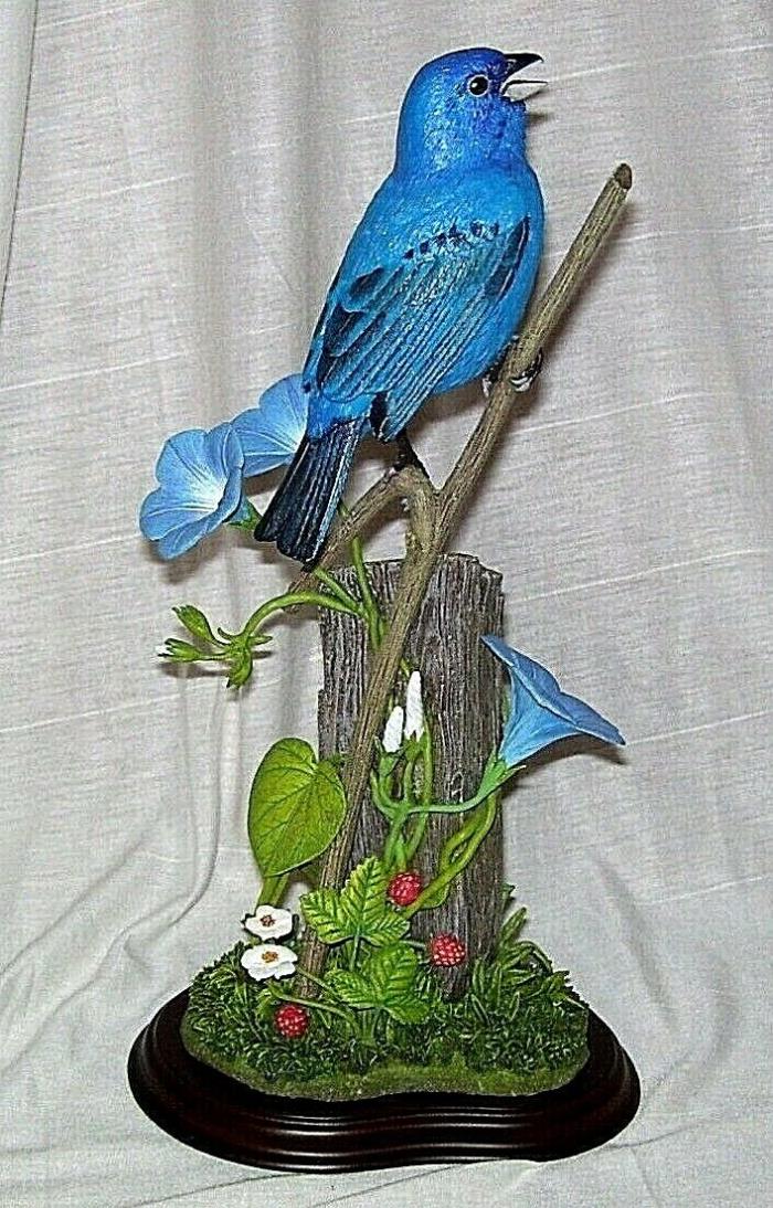 Danbury Mint Bird Sculpture  Indigo Bunting  titled Sapphire Song