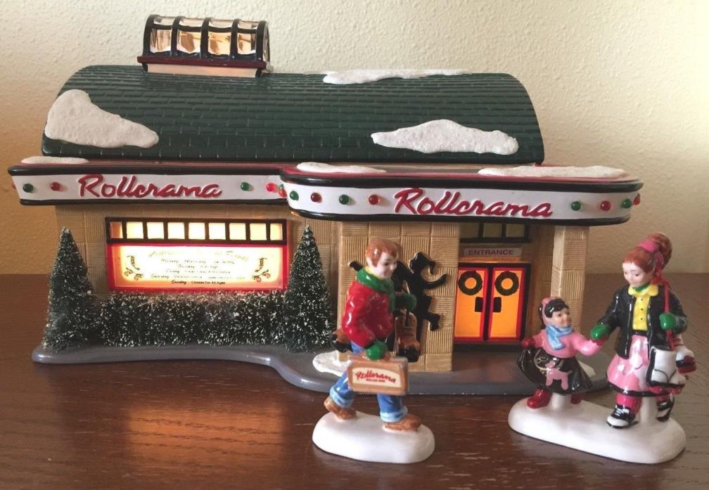 DEPART 56- 54916 & 54928 ROLLERAMA ROLLER RINK & ACCESSORY SNOW VILLAGE NICE!