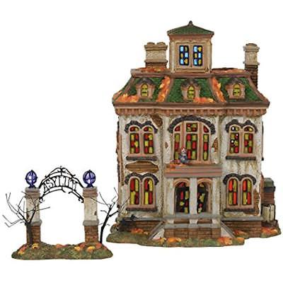 Snow Collectible Figurines Village Halloween Last Laugh Asylum Lighted Buildings