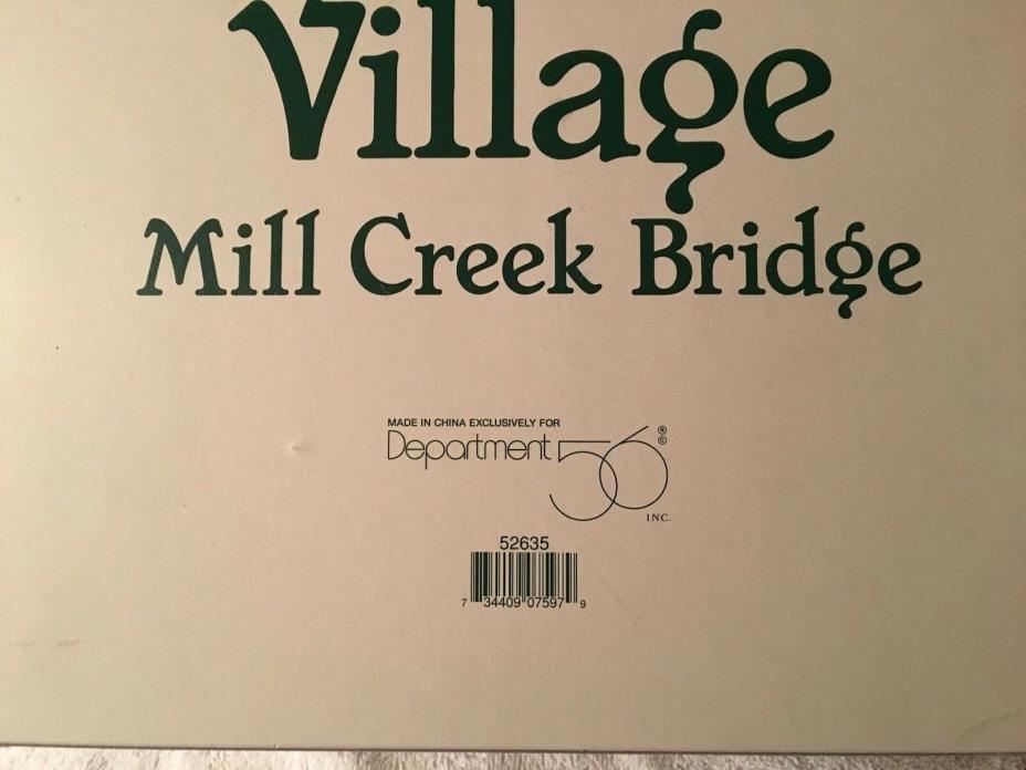 Village Mill Creek Bridge Department 56 Original Box