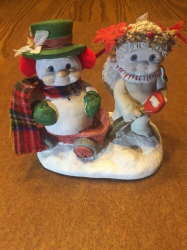 1998 Dreamsicles SNOW RIDE Snowman Figurine 10468 Cast Art Industries w Box