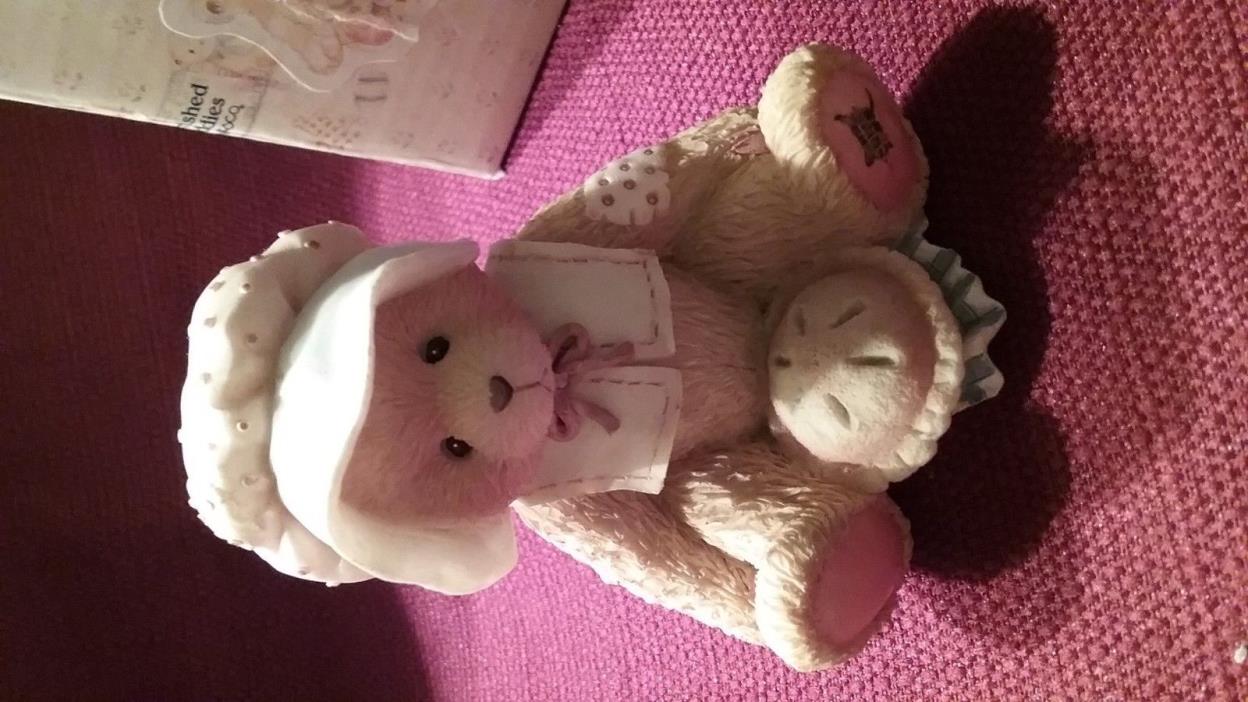 Cherished teddies November bear,nicole thanks for friends figurine