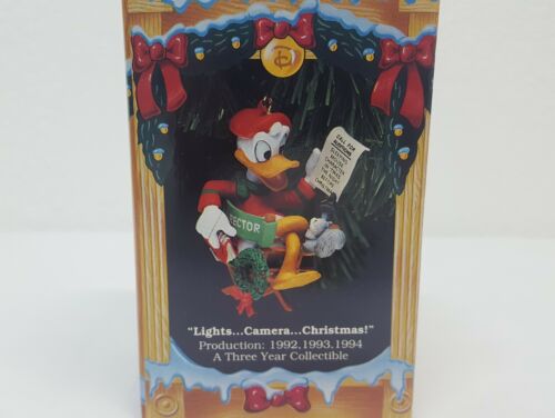 Enesco Donald Duck Lights Camera Christmas Treasury Ornament Vintage NOS