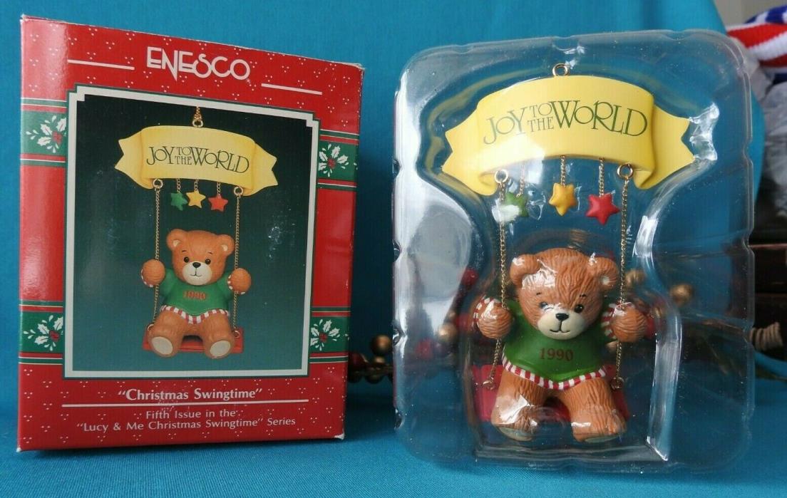 Enesco Treasury Ornament Lucy and Me 1990 Christmas Swingtime Joy To The World