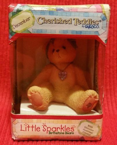 Cherished Teddies December Turquoise Birthstone Teddy Bear Cute Figure Gift