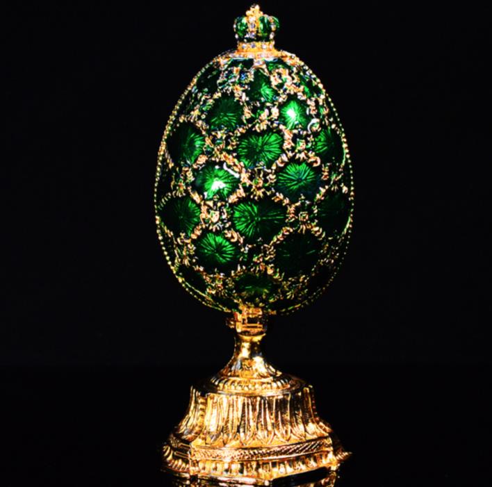 Faberge egg Emerald Green With Castle Inside