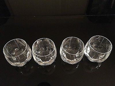 NIB Signed Faberge Bristol DOF Rocks Whiskey Glasses Set of 4
