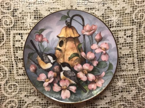CAROLYN SHORES WRIGHT, “CHICKADEES CASTLE” PLATE, FRANKLIN MINT, ROYAL DOULTON
