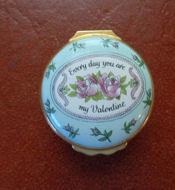Halcyon Days Enamels Valentine's Day Trinket Box Vintage 1988