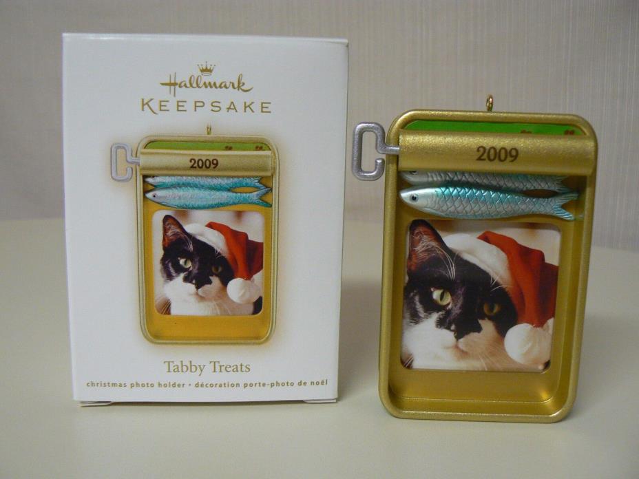 Hallmark Ornament 2009 TABBY TREATS Kitten Cat Fish Food Can NEW Photo Holder