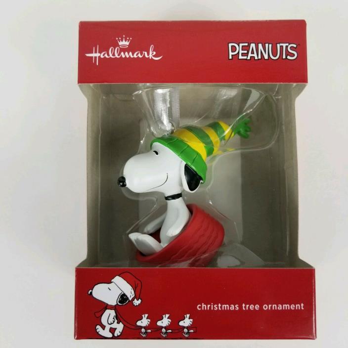 Hallmark Peanuts Snoopy In Dog Dish Christmas Tree Ornament New