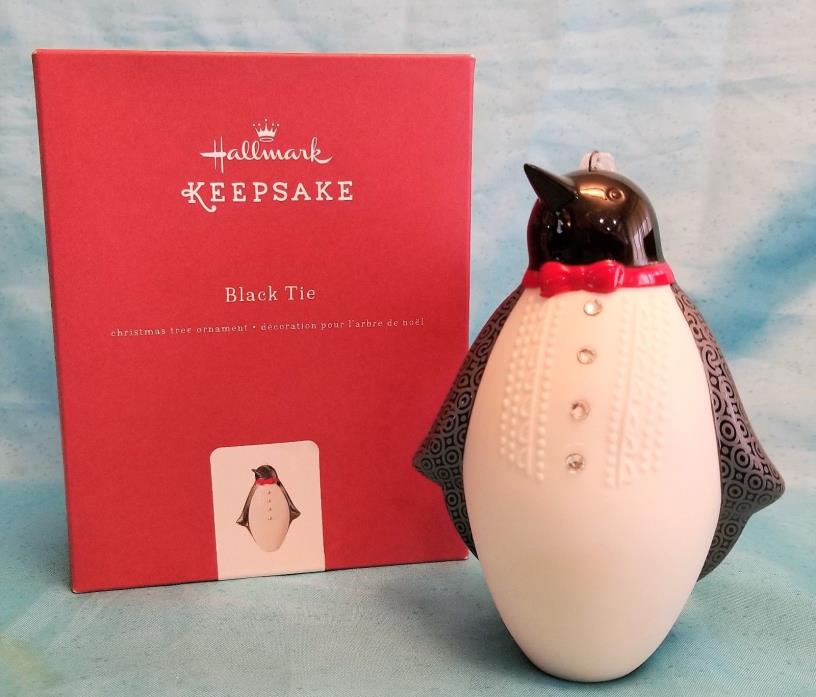 2016 Hallmark Keepsake Black Tie Penguin Porcelain Ornament ~ New in Box