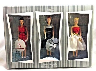Hallmark Keepsake Barbie Set Friendship Fashion & Fun 45th Anniversary Ornaments