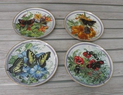 Butterfly Garden Collection Paul J Sweany Lot of 4 plates Hamilton Ltd. Edition