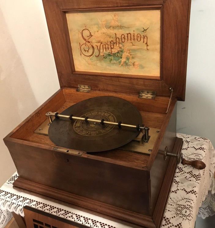 ANTIQUE IMPERIAL SYMPHONION DISK MUSIC BOX  RECONDITIONED  CIRCA 1900