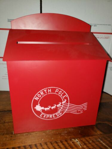 New Red Decor Tabletop or Wall Hang Mailbox North Pole Express