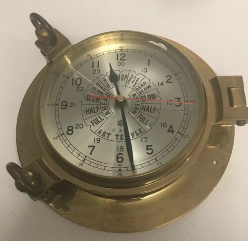 Brass Art Temple Engine Order Telegraph Battery Operated Porthole Clock