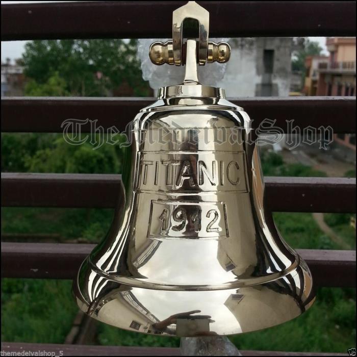 Vintage Brass Maritime Ship Bell Titanic Bell 1912 London Hanging Nautical Wall