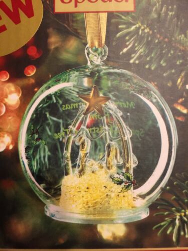 SPODE CHRISTMAS TREE LED MULTICOLOR GLASS MANGER ORNAMENT