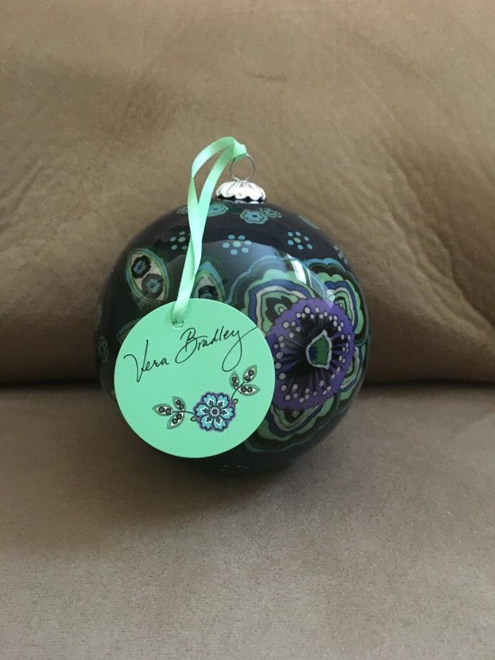 Vera Bradley BLUE RHAPSODY 2009 Glass Ornament ~ New in Box