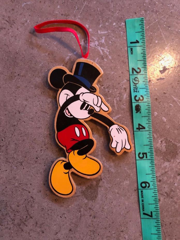Vintage Mickey Mouse Christmas ornament wood