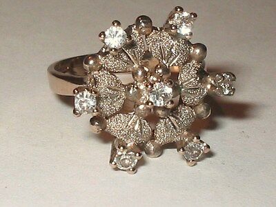 Vintage Rare 18k gold Tone Sterling Silver Uncas Crown Ring  Sz 6.5