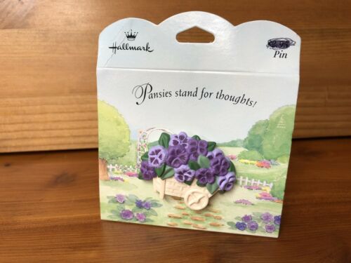 FLOWER CART PANSIES STAND FOR THOUGHTS HALLMARK PIN ??