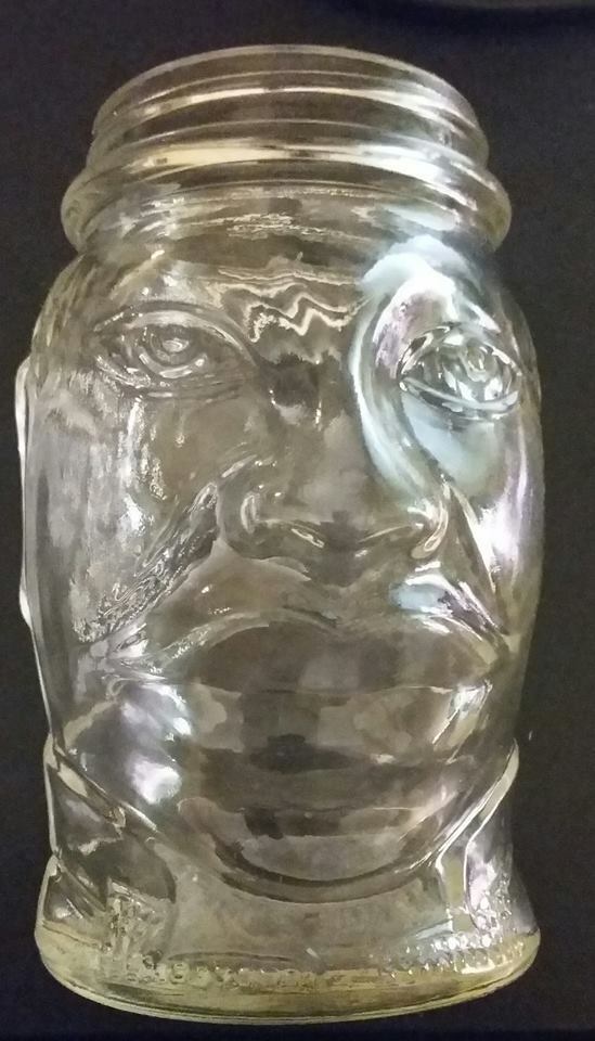 CLOWN FACE GLASS JAR - Collectable Jar