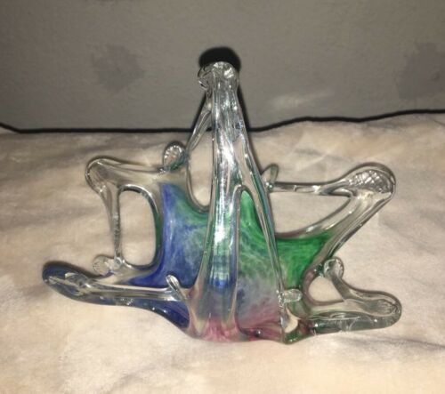 Hand Crafted Glass Candle Holder / Basket / Paperweight