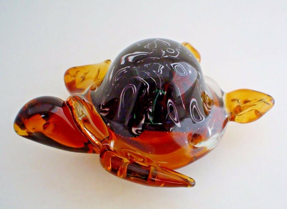 Vintage Murano Art Glass Turtle Paperweight
