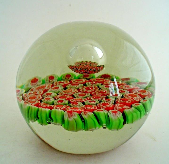 Amazing Vintage Millefiori Paperweight Large Size Amazing Condition