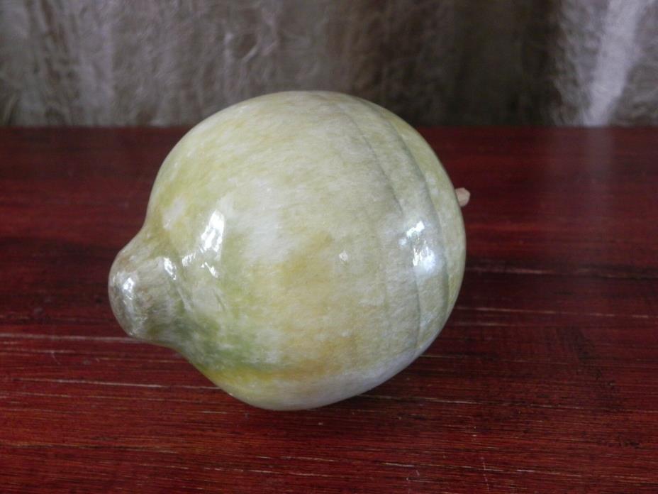 Marble Onyx Stone Carved Green Lime Fruit Paperweight Figurine