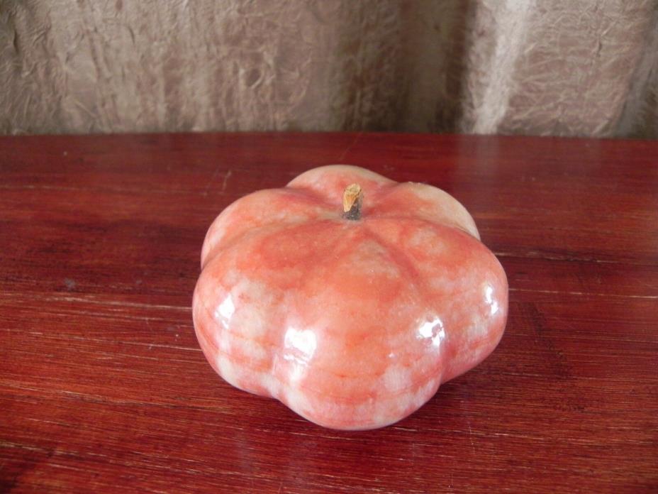 Marble Onyx Stone Carved Red Tomato Paperweight Figurine