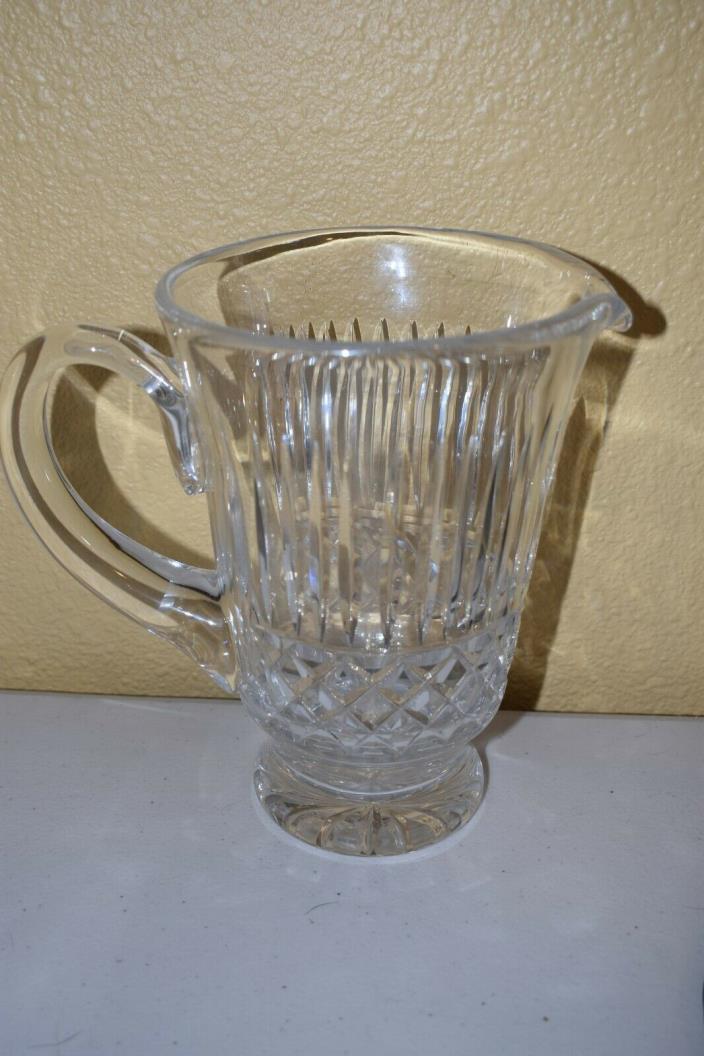 Vintage Cut Crystal Water Pitcher with Pineapple, Diamond, and Stripe Pattern