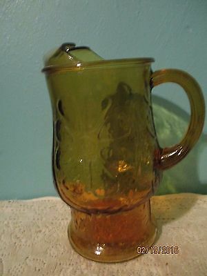 vintage amber glass Large water pitcher