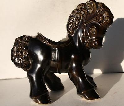 Horse-Pony Figurine Kenwood USA Pottery 1509 Brown-Gold Planter-Rare Beautiful