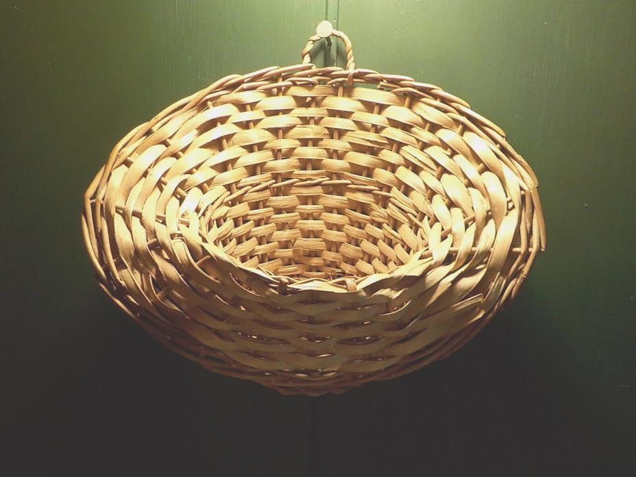 Vintage Wall Pocket Basket Planter Woven Wicker Rattan