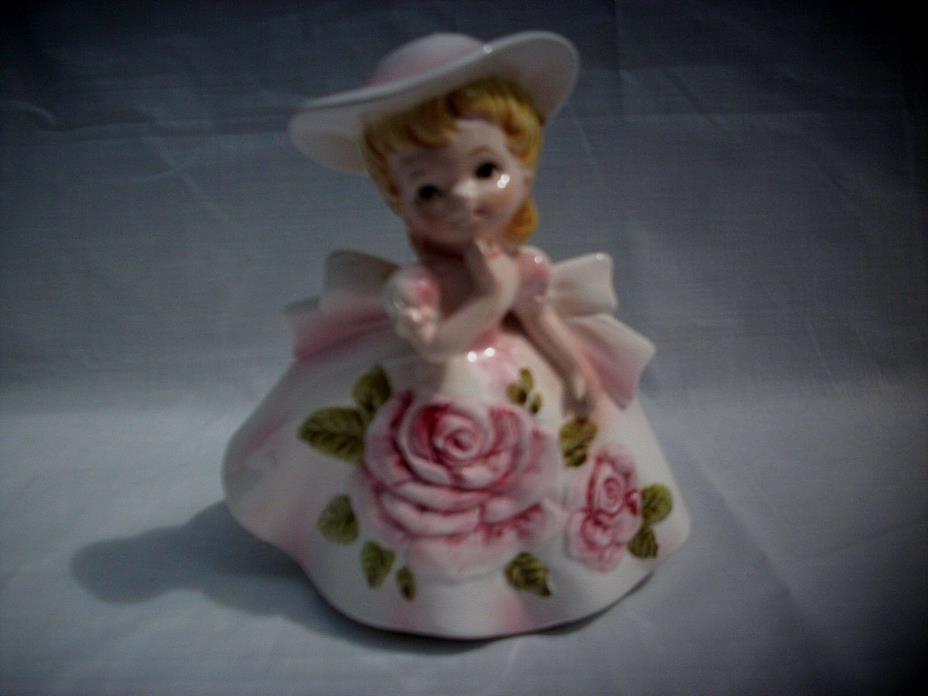 Samson Import Co. Vintage Southern Bell Lady Pink Roses 1964 #5541A