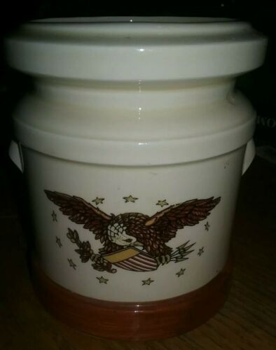 Pot/Jar Container With American Eagle With Stars and Flag E-5516 Inarco Japan