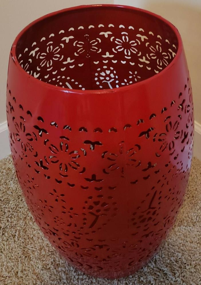Red metal planter-lazer cutout