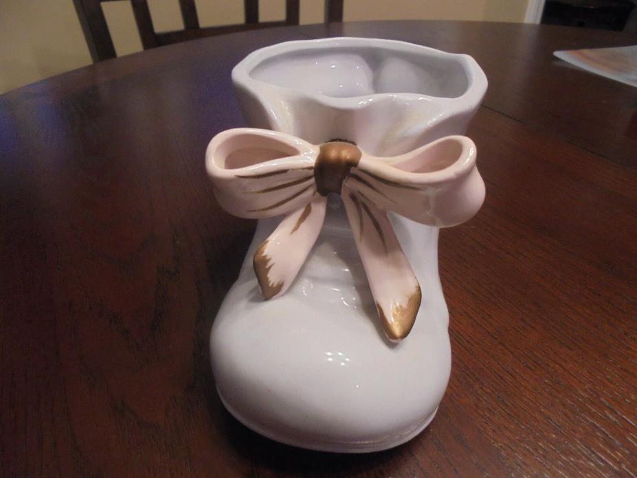 Vintage Ceramic baby Shoe Planters Napcoware  C 2284 Baby & Sticker