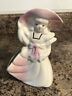 Small Pottery Vintage Planter Pink White Lady Big Hat Cute