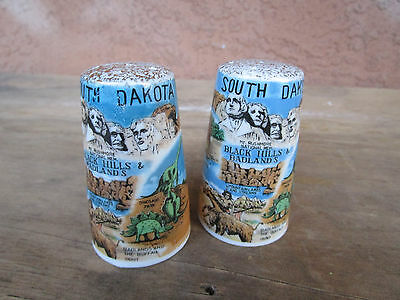 Vintage South Dakota Salt & Pepper Shakers Black Hills Badlands