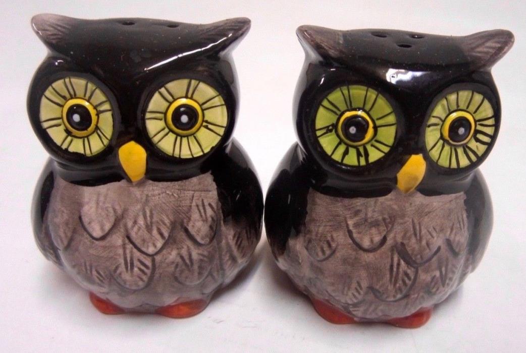 owl salt and pepper shakers, ceramic, maybe Japan made