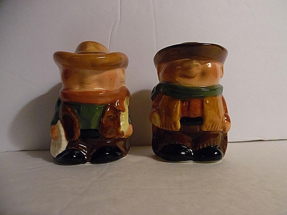 Cowboy & Cowgirl Salt & Pepper Shaker Ceramic Set