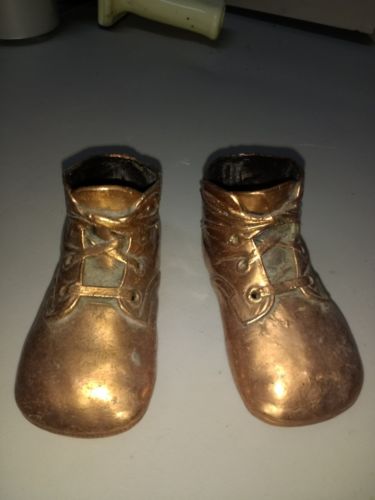 VINTAGE BRONZED BABY SHOES