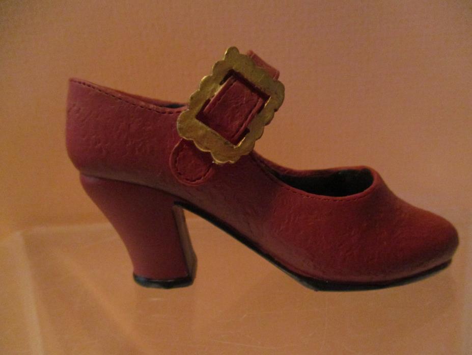 Miniature Shoe Red Lady's Buckle High Heel, not a Just the Right Shoe